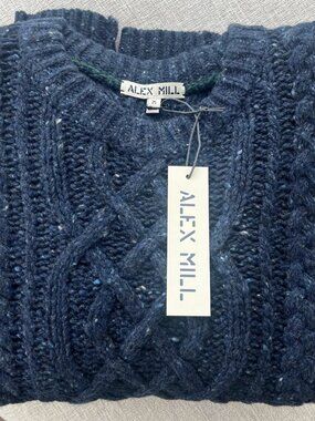 Alex Mill Madelyn Donegal Sweater, Navy, sz. Medium